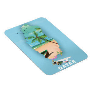 Qatar illustrated travel poster print magnet