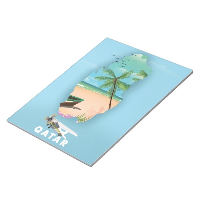Qatar illustrated travel poster print notepad (Angled)