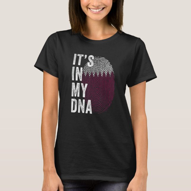 Qatar It's In My DNA Cute Qatari Fingerprint Qatar T-Shirt (Front)
