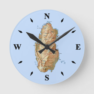 Qatar Map Clock