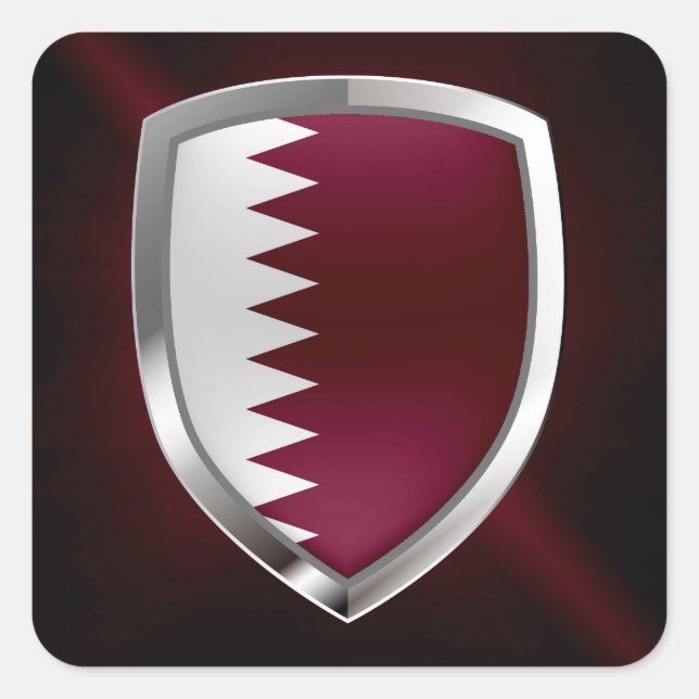 Qatar Metallic Emblem Square Sticker (Front)