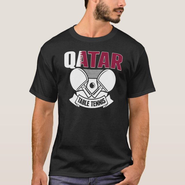 Qatar Ping Pong  Proud Qatari Table Tennis Support T-Shirt (Front)