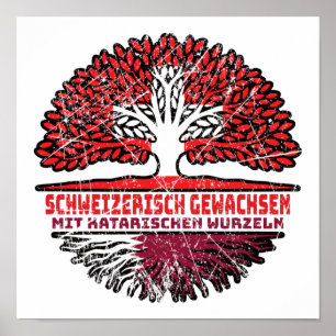 Qatar Qatari Swiss Switzerland Tree Root Poster