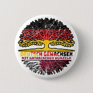 Qatar Qatarisch Deutsch Germany Baum Root 2 Inch Round Button