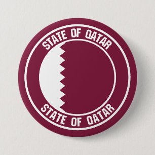 Qatar Round Emblem 3 Inch Round Button