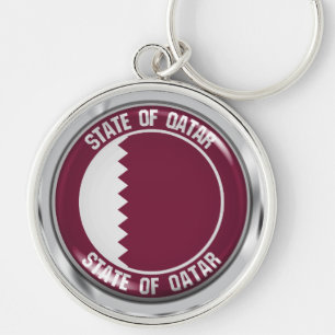 Qatar Round Emblem Keychain