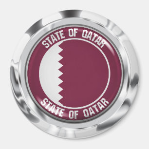 Qatar Round Emblem Magnet