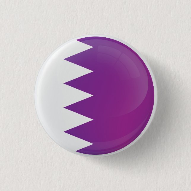 Qatar  Round Icon Flag  1 Inch Round Button (Front)