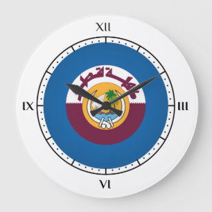 Qatari coat of arms large clock