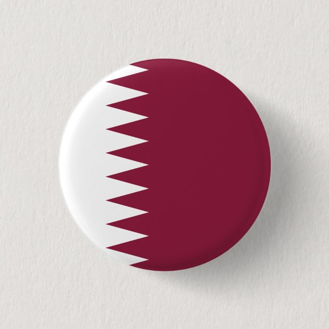 Qatari Flag, Flag of Qatar 1 Inch Round Button (Front)