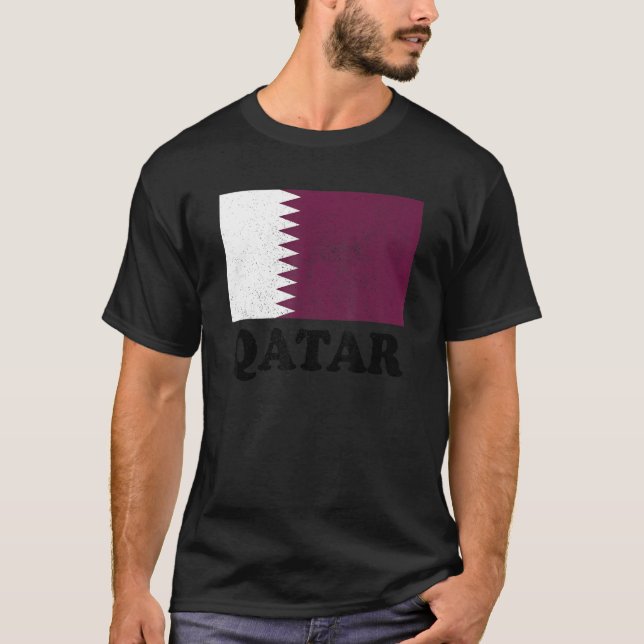 Qatari Qatar Flag Pride Qatari Flag 1 T-Shirt (Front)