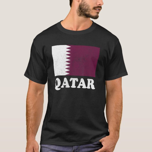 Qatari Qatar Flag Pride Qatari Flag T-Shirt (Front)