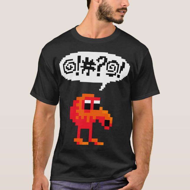 Qbert Cursing After Failure. T-Shirt (Front)