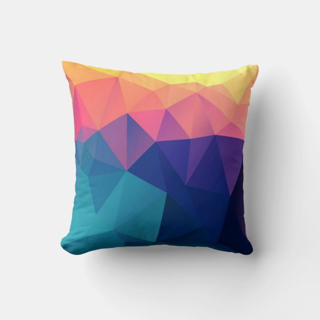 QDWAV • Multicolored Polygonal Pillow (Front)