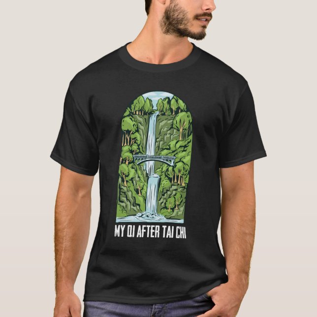 Qi River Tai Chi Waterfall Qi Energy T-Shirt (Front)