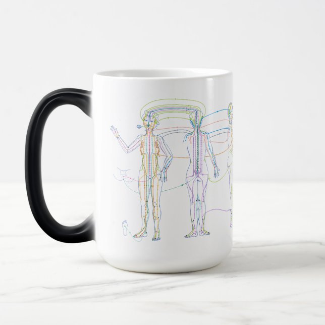 Qi Time, Special Mug, Chinese Medicine Meridians Magic Mug (Left)