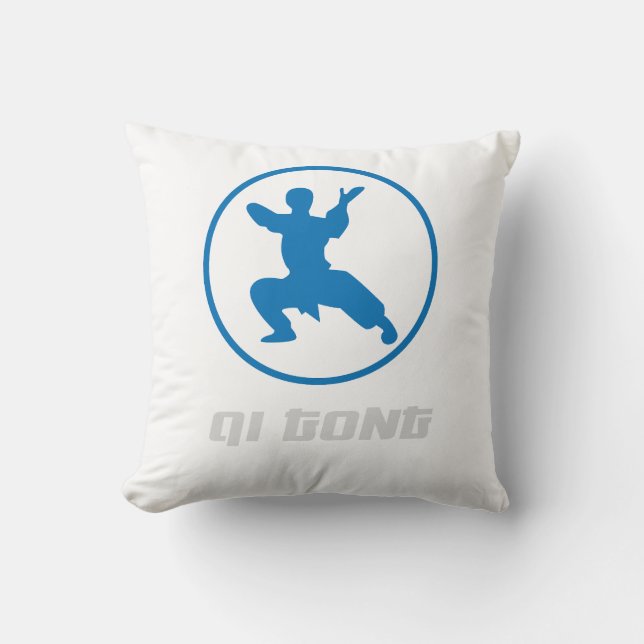 Qigong Martial Arts Design Throw Pillow (Front)