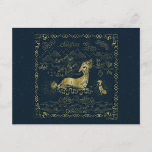 Qilin At Rest Golden Tapestry Postcard
