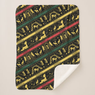 Qilin Layered Pattern Sherpa Blanket