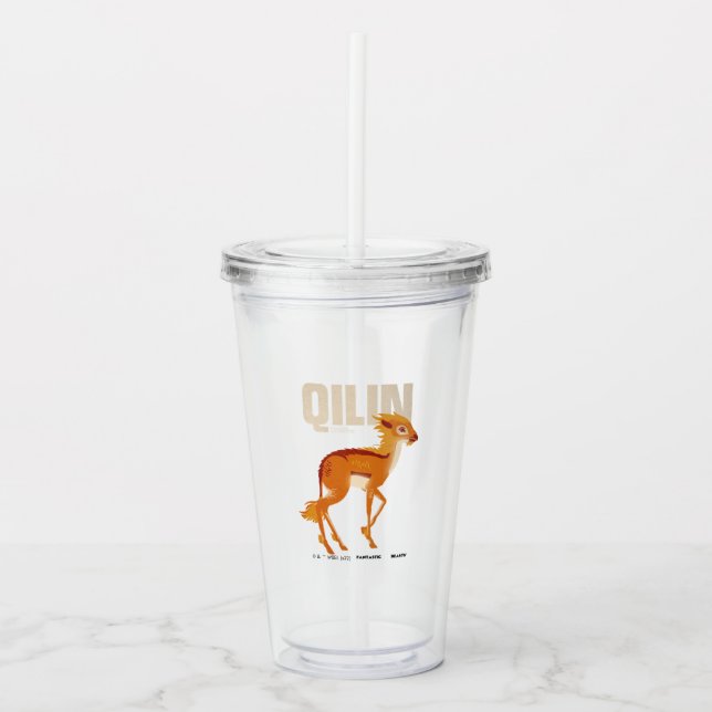 Qilin Vintage Graphic Acrylic Tumbler (Front)