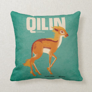 Qilin Vintage Graphic Throw Pillow