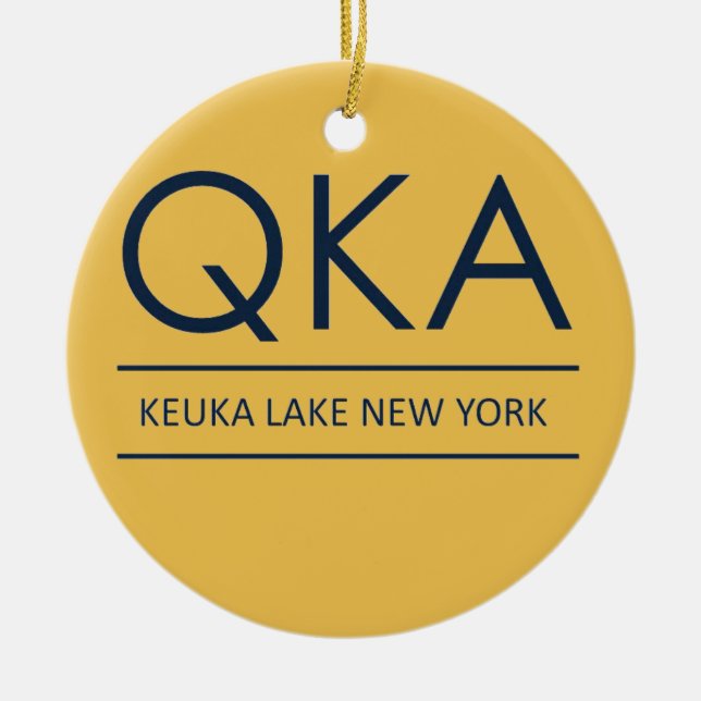 QKA Keuka Lake New York Ceramic Ornament (Front)