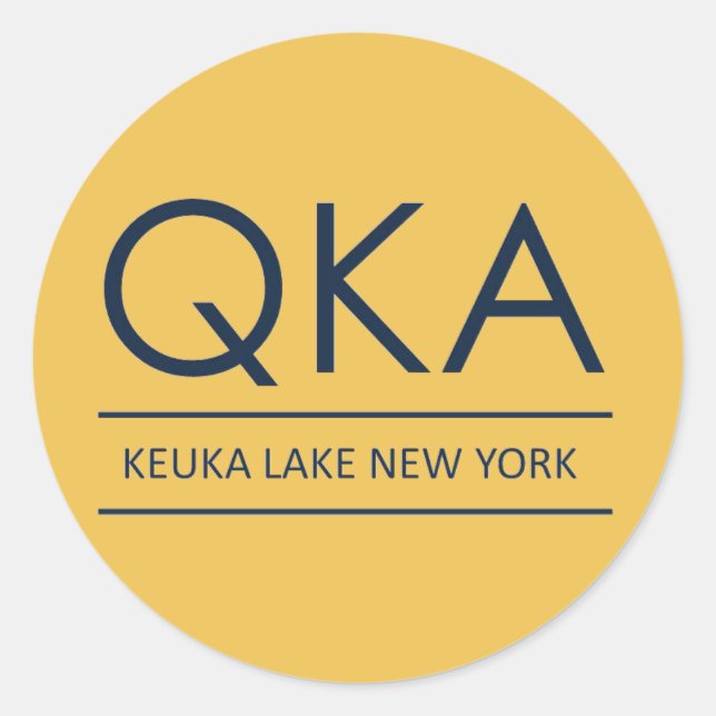 QKA Keuka Lake New York Classic Round Sticker (Front)