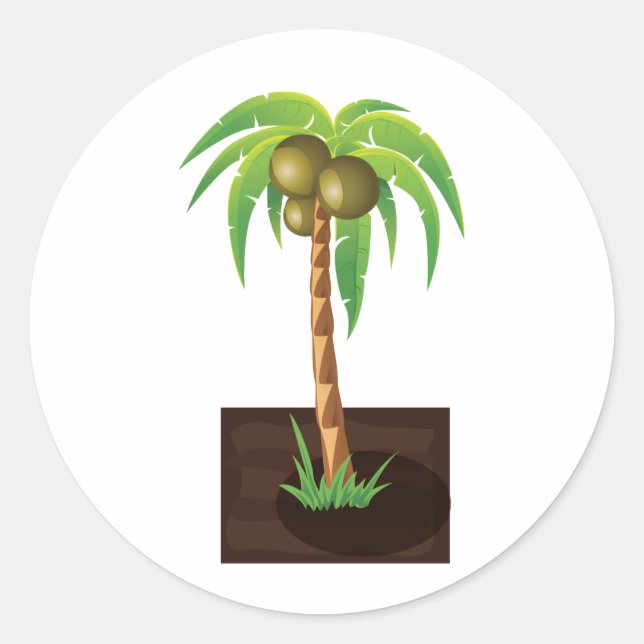 QPC coconut tree Classic Round Sticker (Front)