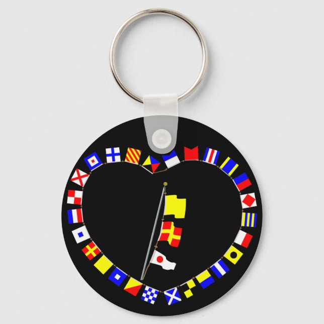 "QR1" "Request Permission to Lay Alongside" Keychain (Front)