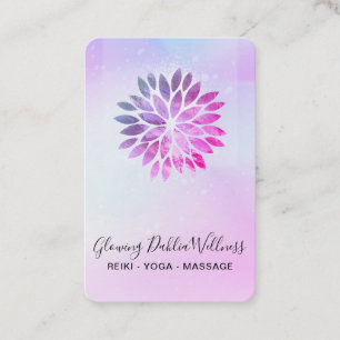 *~* QR AP2 Mandala Dahlia Pastel Blue Pink Ombre Business Card