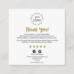 *~*  QR AP8 THANK YOU Gold Star Review Cosmic Enclosure Card