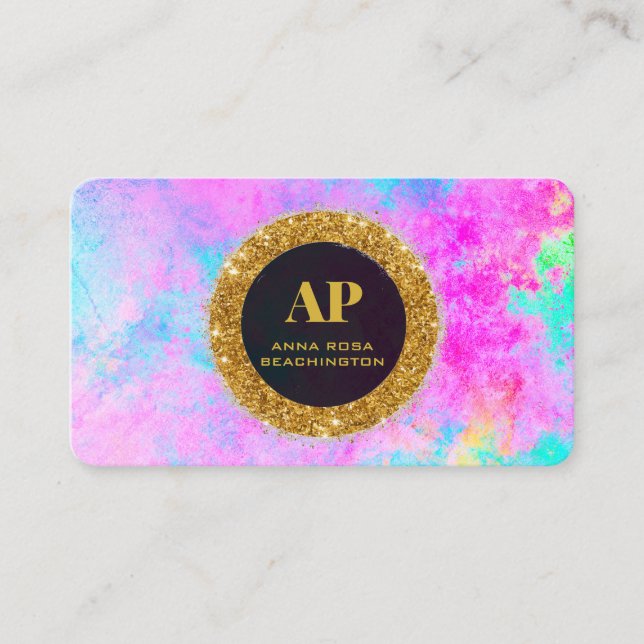 *~ QR AP93 Neon bOLD Carte de visite Abstrait (Devant)