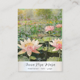 *~* QR Art Lotus Water Lily Nature Flower AP67 Business Card