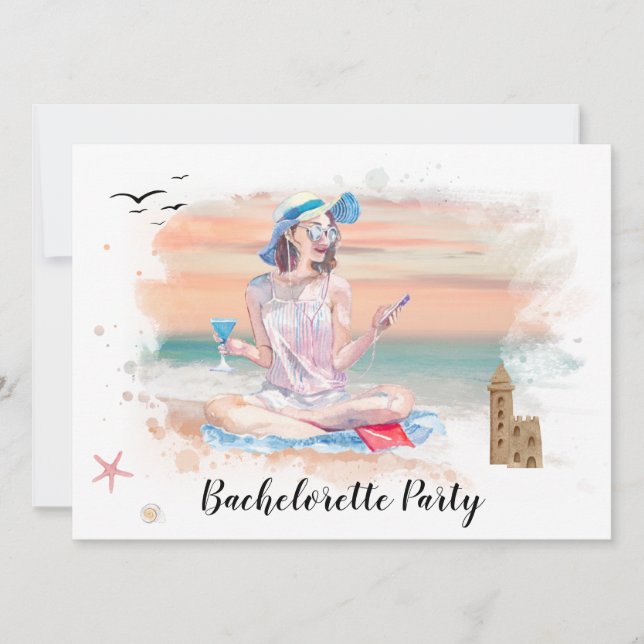 *~* QR Bachelorette Beach Week-end Fête Invitation (Devant)