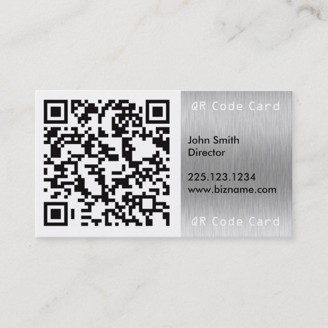 QR Barcode Scannable Square Business Card (Front)