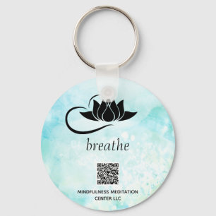 *~* QR - BREATHE Lotus Branding Turquoise SWAG   K Keychain
