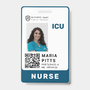 QR Business ID Logo   Hospital Medical Employee Ba Badge