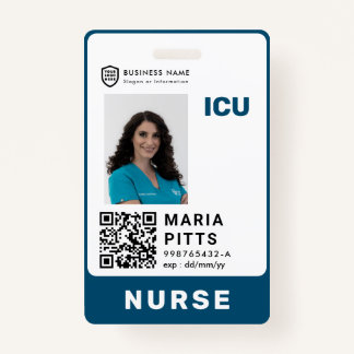 QR Business ID Logo | Hospital Medical Employee Ba Badge
