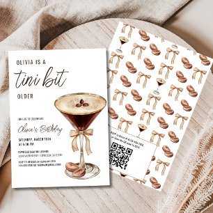 QR Code A Tini Bit Older Espresso Martini Birthday Invitation
