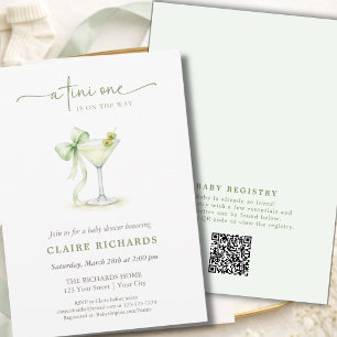QR Code A Tini One Coquette Neutral Baby Shower Invitation