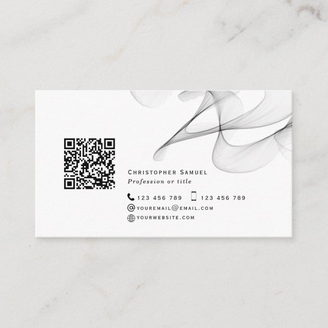 QR code abstract modern networking personal simple Business Card (Front)