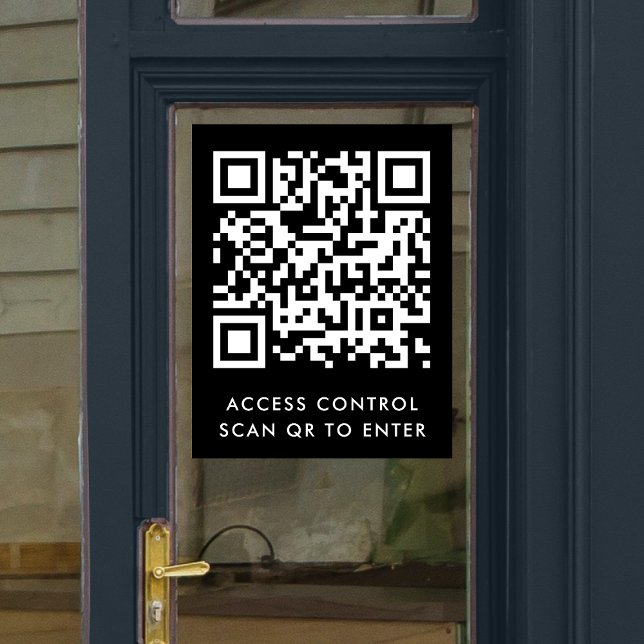 QR Code Access Control | Black Door Lock Entry Window Cling (Creator Uploaded)