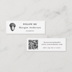 QR Code Acorn Social Media Mini Business Card
