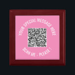 QR Code Add Special Message Modern Surprise Gift Gift Box<br><div class="desc">Choose Colours and Font - Your Special QR Code Info and Custom Text Personalized Modern Gift - Add Your QR Code - Image or Logo - photo / Text - Name or other info / message - Resize and Move or Remove / Add Elements - Image / Text with Customization...</div>