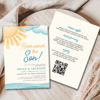 QR Code All in One Here Comes the Son Baby Shower 