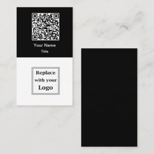 QR Code And Business Logo Business Cards Vertical