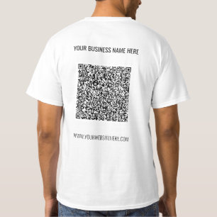 QR Code and Custom Text Business Promo T-Shirt