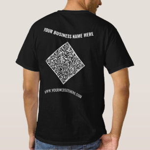 QR Code and Custom Text Business T-Shirt Template