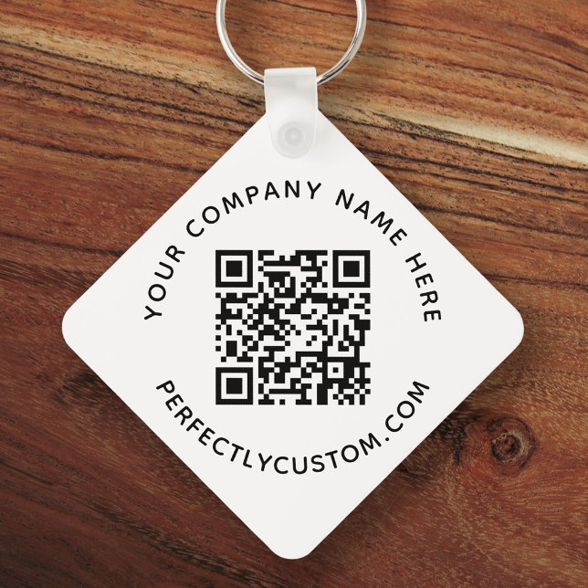 QR code and custom text double sided Keychain (Creator Uploaded)