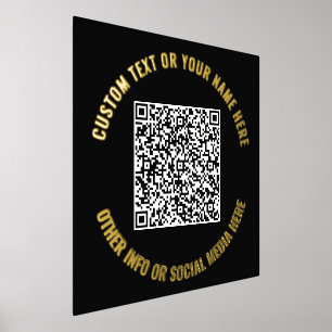 QR Code and Custom Text Foil Prints - Choose Font